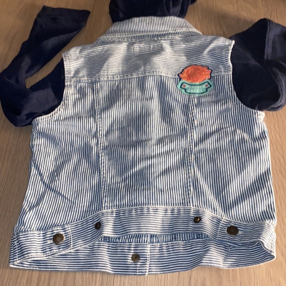 🆕 Lucky Brand Girls Stripe Jean Jacket Size 6X - Picture 5 of 9